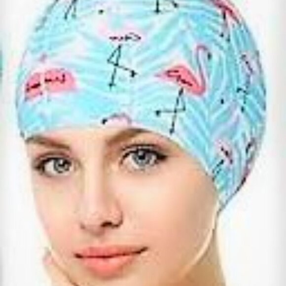 WOMEN'S NWOT TROPICAL PINK FLAMINGO SWIM CAP SIZE OS - Picture 4 of 4